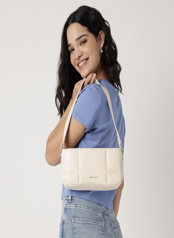 Fastrack Pillow Quilted Shoulder Bag for Women | Soft Faux Leather Handbag with Zip Closure, Single Strap and Internal Pockets | Stylish Winter-Ready Bag for Daily Use and Casual Outings - Image 2